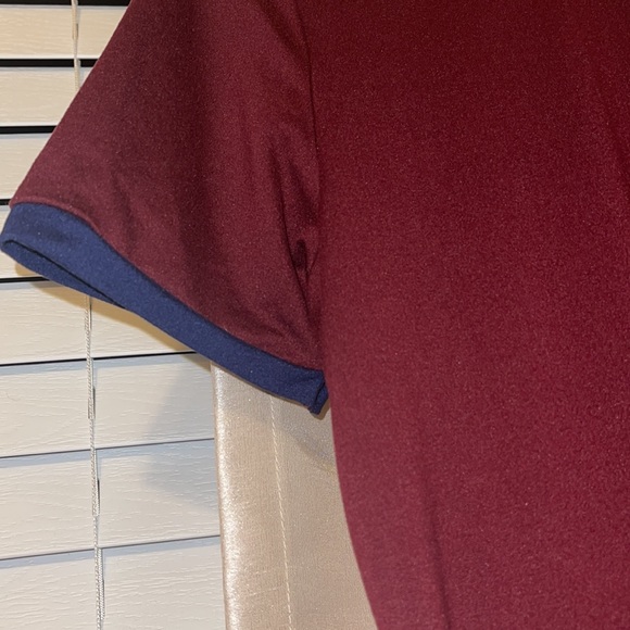 Burgundy/Navy Blue Varsity Fit Short Sleeved Dress - Picture 5 of 7